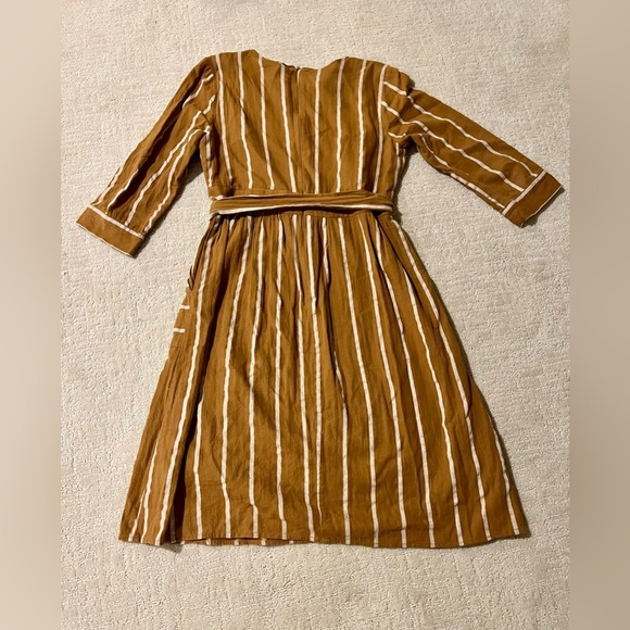 Orange Creek Brown  and White Striped Dress women’s size M - Picture 3 of 3